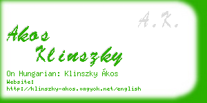 akos klinszky business card
